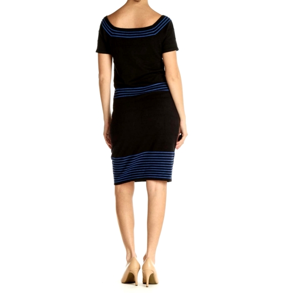 Max Studio Women's Red & Black Rayon Blend Knit Bodycon Short Sleeve Dress XS - Picture 8 of 10